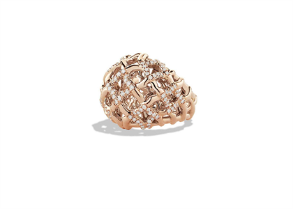 Rose Gold Plated CZ Studded Ladies Ring